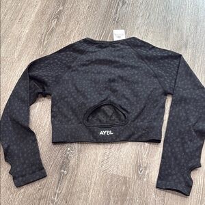AYBL Gray Long Sleeve Crop Top with Cut Out